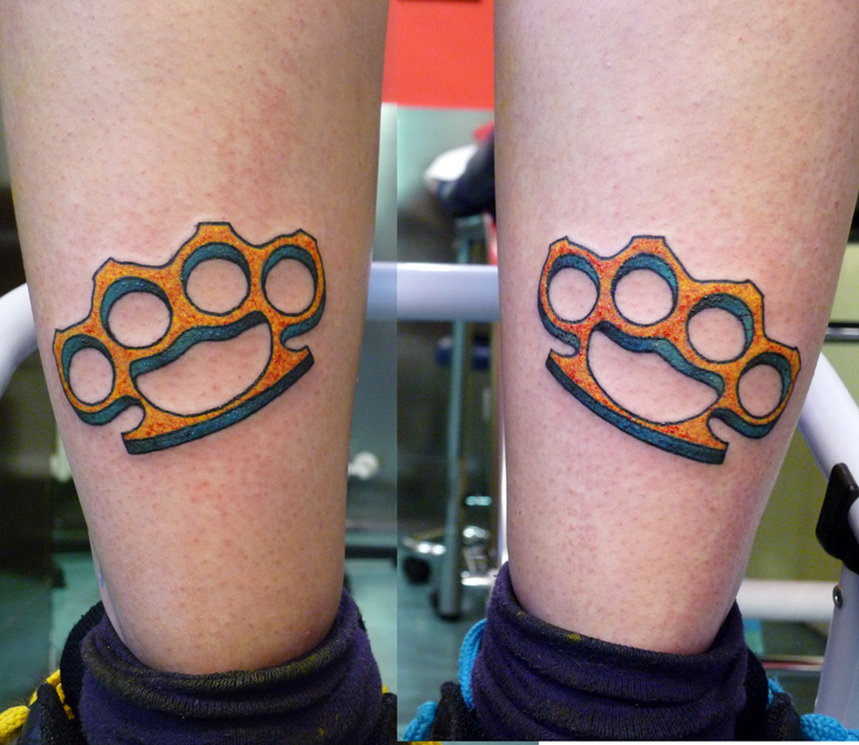 brass knuckles tattoos. rass knuckle tattoo,